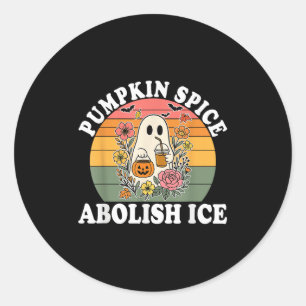 Pumpkin Sce Abolish Ice Halloween Design Classic Round Sticker