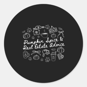 Pumpkin Sce &amp; Real Estate Advice Realtor Hallo Classic Round Sticker