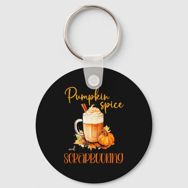 Pumpkin Sce &amp; Scrapbooking _ Cute Autumn Rusti Keychain (Front)
