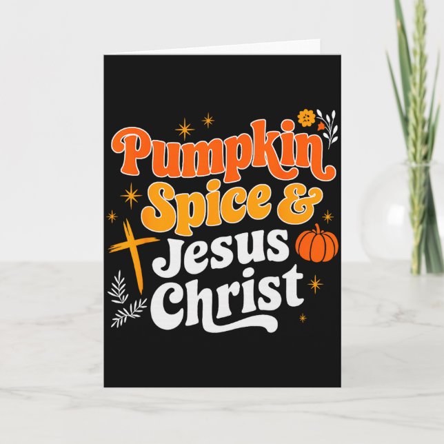 Pumpkin Sce And Jesus Christ Christian Fall Thanks Card (Front)