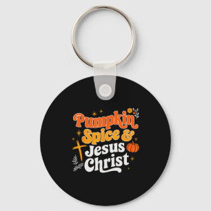 Pumpkin Sce And Jesus Christ Christian Fall Thanks Keychain
