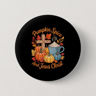 Pumpkin Sce And Jesus Christ Funny Fall Christian 2 Inch Round Button