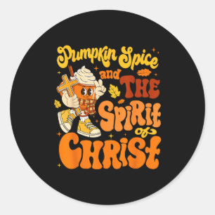 Pumpkin Sce And Jesus Christ Funny Fall Christian  Classic Round Sticker