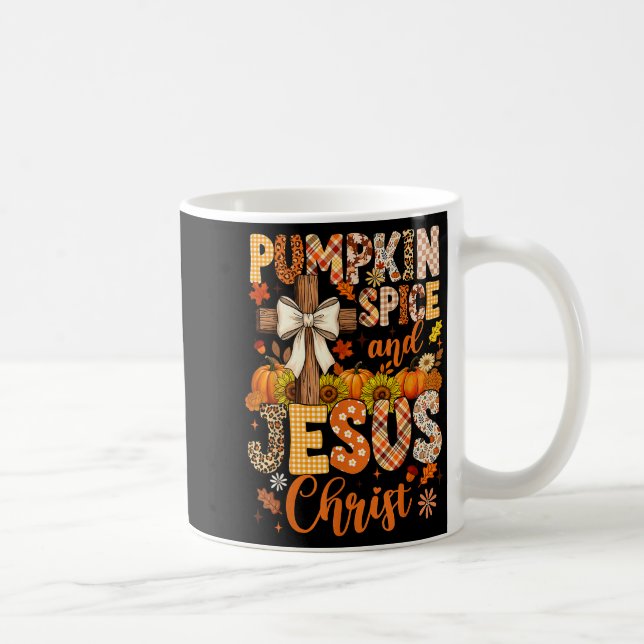 Pumpkin Sce And Jesus Christ Funny Fall Christian  Coffee Mug (Right)