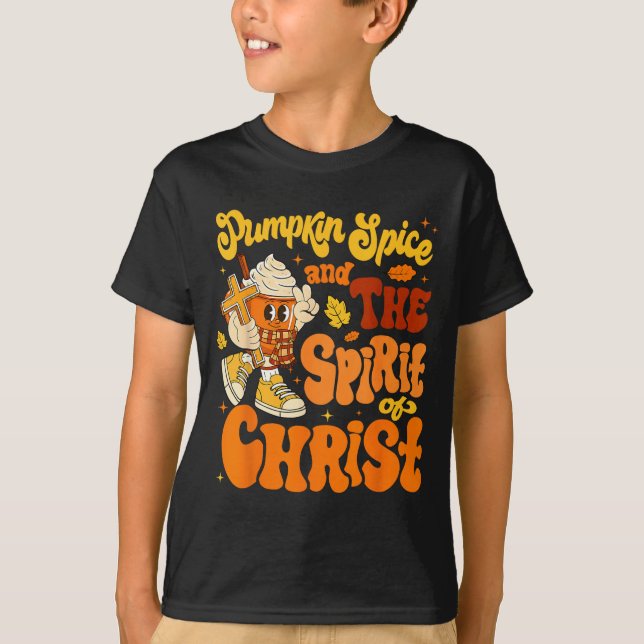 Pumpkin Sce And Jesus Christ Funny Fall Christian  T-Shirt (Front)