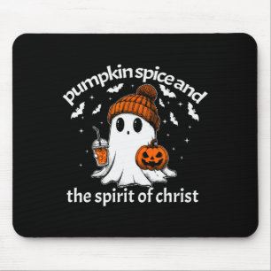 Pumpkin Sce And The Srit Of Christ Funny Ghost Hal Mouse Pad