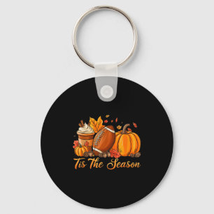 Pumpkin Sce Football Tis The Season Fall Thanksgiv Keychain