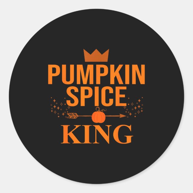Pumpkin Sce King Coffee Lover Halloween &amp; Than Classic Round Sticker (Front)