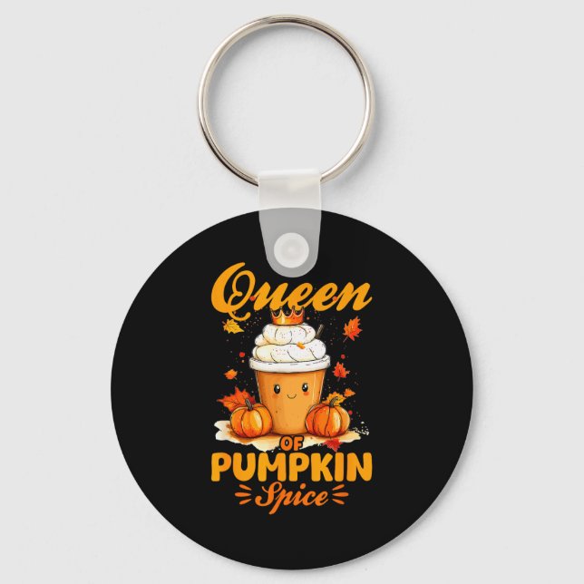 Pumpkin Sce Latte Fall Season Queen Of Pumpkin Sce Keychain (Front)