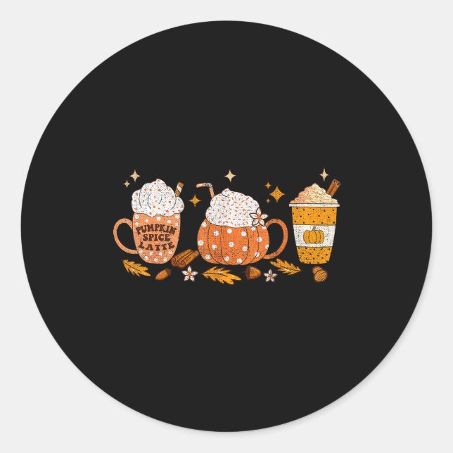 Pumpkin Sce Latte Fall Vibes Autumn Pumpkin Sce Co Classic Round Sticker (Front)