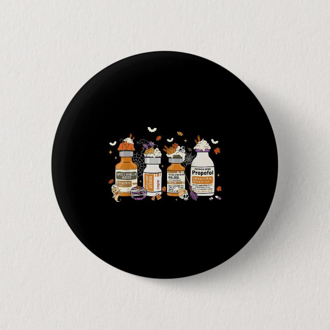 Pumpkin Sce Profol Ativan Versed Haldol Halloween  2 Inch Round Button (Front)