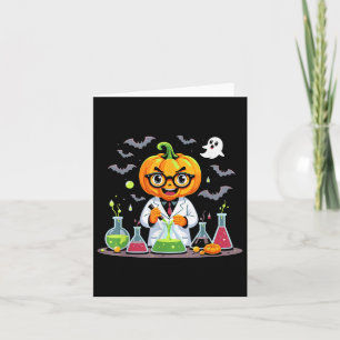 Pumpkin Scientist Spooky Halloween Ghost For Scien Card