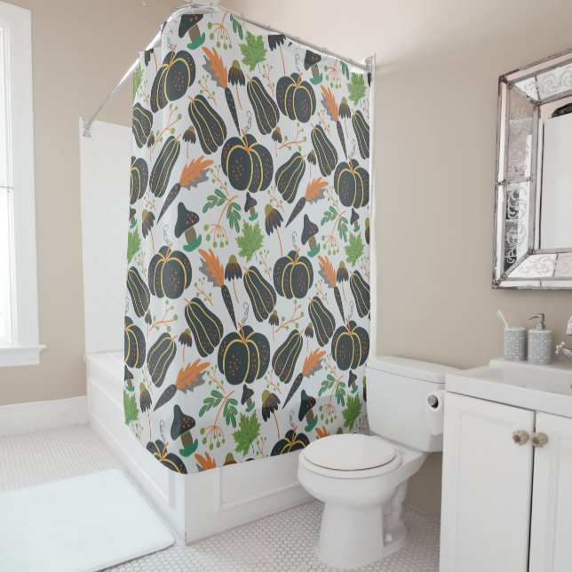 Pumpkin seamless pattern carrot black and white (In Situ)