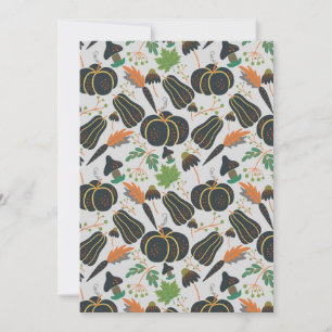 Pumpkin seamless pattern carrot black and white card