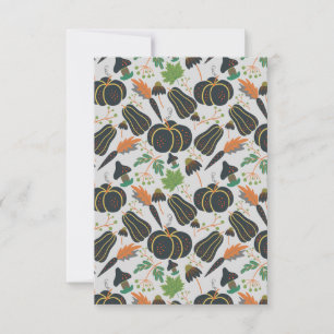 Pumpkin seamless pattern carrot black and white card