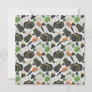 Pumpkin seamless pattern carrot black and white card