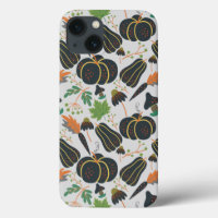 Pumpkin seamless pattern carrot black and white
