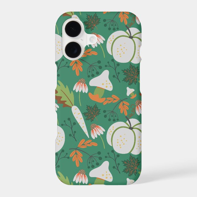 Pumpkin seamless pattern carrots and mushrooms (Back)