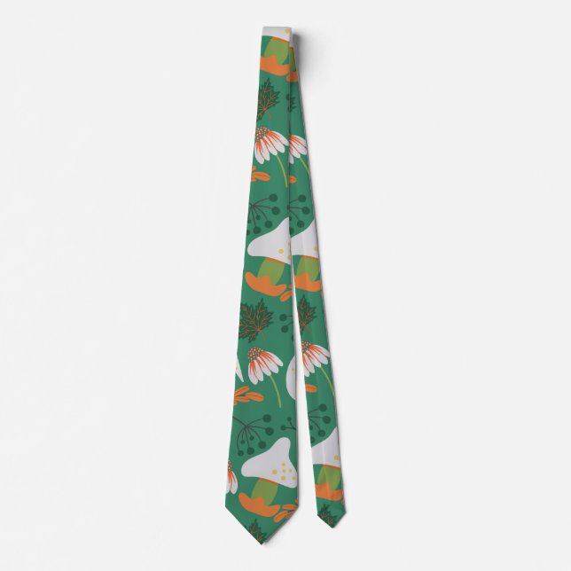 Pumpkin seamless pattern carrots and mushrooms tie (Front)