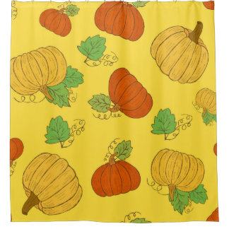 Pumpkin seamless pattern. Hand drawn doodle brushe