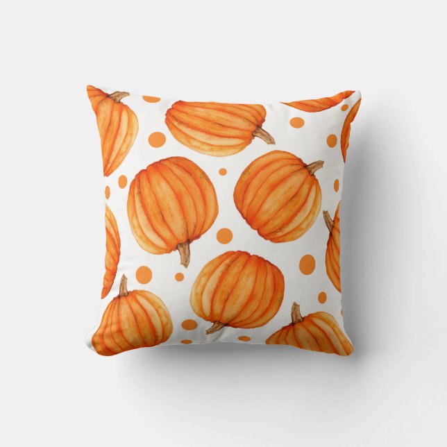 Pumpkin seamless pattern throw pillow (Front)