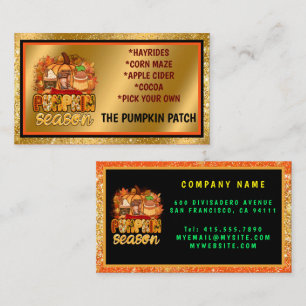 Pumpkin Season Autumn Customize Text and Color Business Card