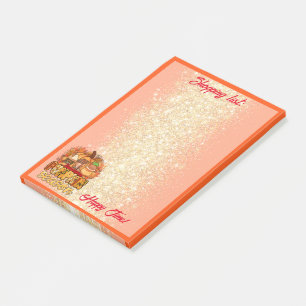 Pumpkin Season Autumn Customize Text and Colour Post-it Notes