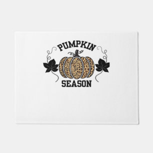 Pumpkin Season  Cheetah Print Pumpkin Fall Design  Doormat
