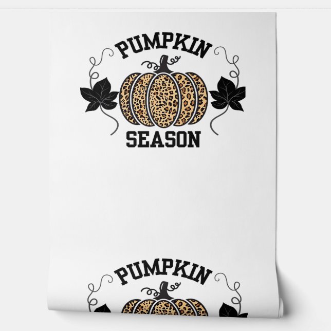 Pumpkin Season  Cheetah Print Pumpkin Fall Design  Wallpaper (Unrolling)