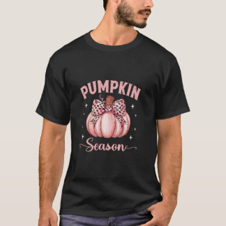 Pumpkin Season Coquette Bow Pumpkin In October We T-Shirt