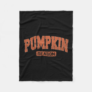 Pumpkin Season Cozy Thanksgiving Autumn Fall Leave Fleece Blanket