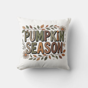 Pumpkin Season – Earthy Leaves Coussin Throw Pillow
