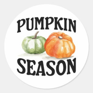 Pumpkin Season Fall Autumn Season Classic Round Sticker