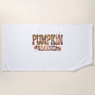 Pumpkin Season Fall Boho Beach Towel