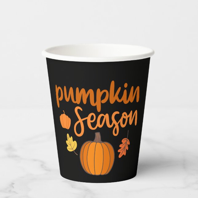 Pumpkin Season Fall Paper Cups (Front)