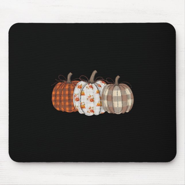 Pumpkin Season Patchwork Thanksgiving Autumn Fall  Mouse Pad (Front)