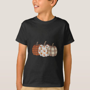 Pumpkin Season Patchwork Thanksgiving Autumn Fall  T-Shirt