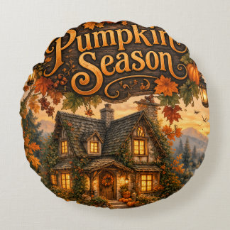 Pumpkin Season Round Pillow
