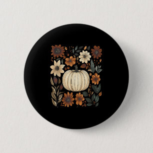 Pumpkin Season Wildflower Thanksgiving Autumn Fall 2 Inch Round Button