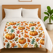 Pumpkin Season with Fall Leaves Cozy