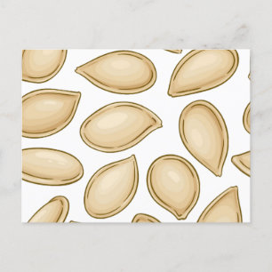 Pumpkin seeds pattern postcard