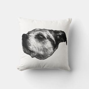 Pumpkin-Shadow Dot Hush — Terrier Throw Pillow