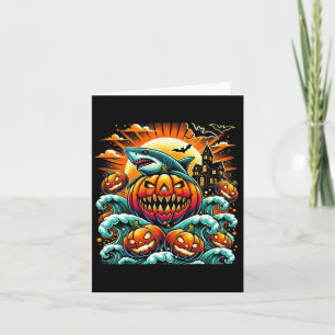 Pumpkin Shark Halloween Card