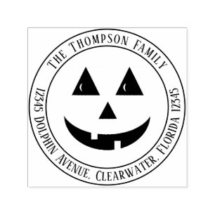 Pumpkin Simple Return Address Jack O Lantern Self-inking Stamp