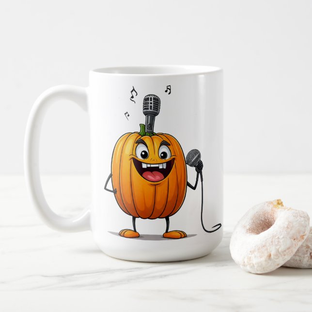 Pumpkin singer coffee mug (With Donut)
