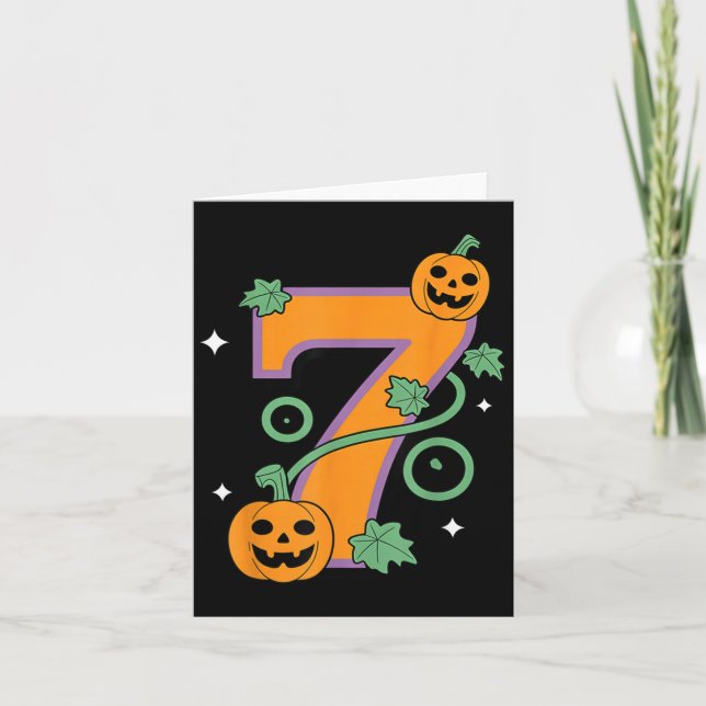 Pumpkin Six Seven 67 Matching 7 Halloween Couple  Card (Front)