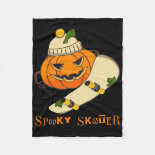 Pumpkin Skateboard Halloween Costume Fun Skateboar Fleece Blanket
