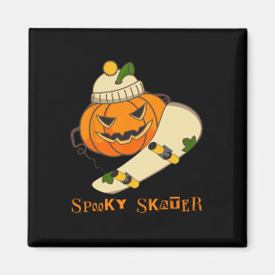 Pumpkin Skateboard Halloween Costume Fun Skateboar Magnet