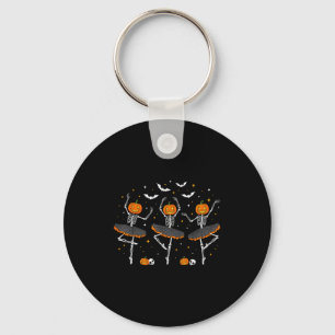 Pumpkin Skeleton Ballerinas Ballet Dance Girls Hal Keychain