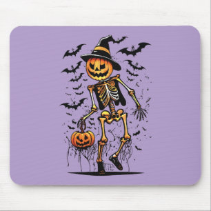 Pumpkin Skeleton Halloween Art  Mouse Pad